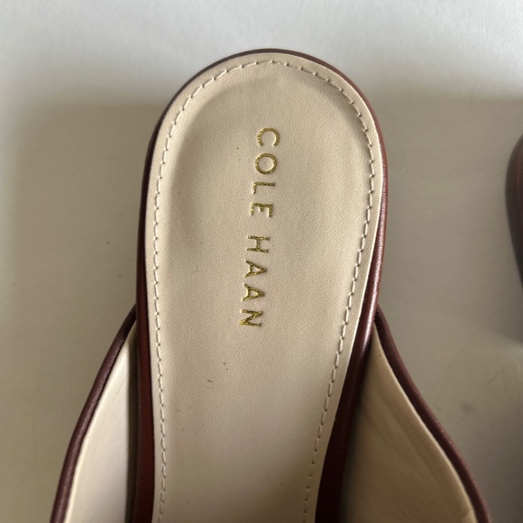 Cole Haan Brown Leather Weaving Point Toe Mules size 5.5 - Picture 7 of 16